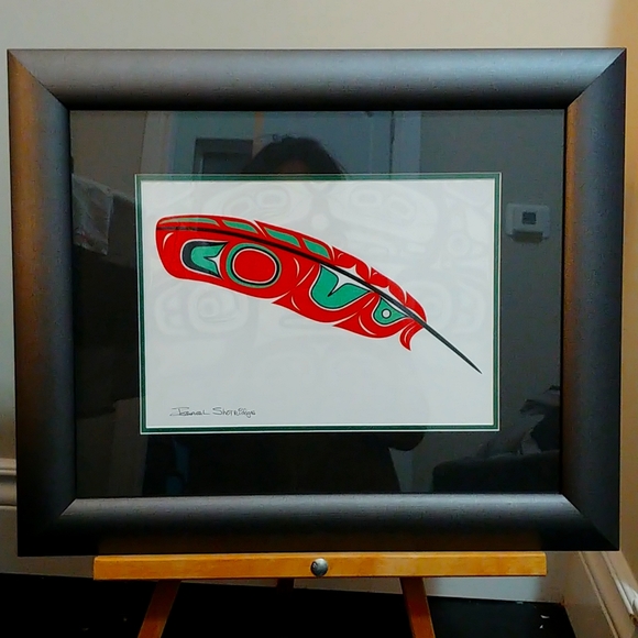 Gorgeous Native Art framed print - Feather - Picture 3 of 3